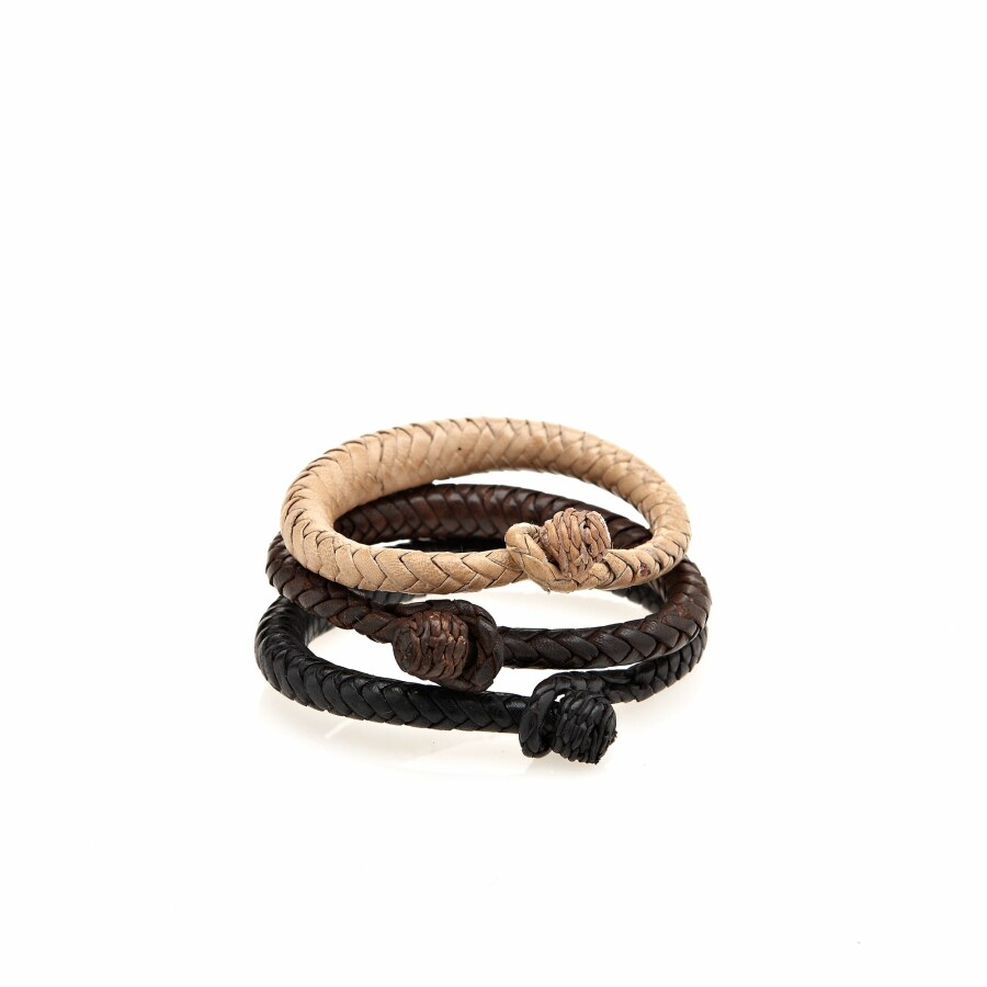 Buy Mens Leather Bracelet Black, MERIT OCEAN Leather Braided Bracelet Rope  for Men Wrist Band Stainless Steel Automatic Button Clasp for Husband  Boyfriend Brother Dad Gifts (8) Online at desertcartINDIA